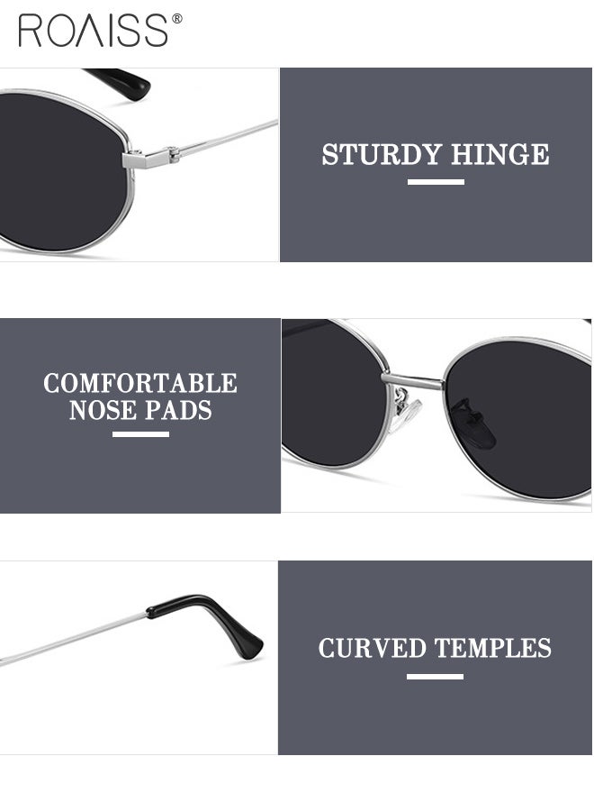 roaiss Oval Retro Sunglasses for Men, UV400 Protection, Stylish Polarized Sunglasses, Suitable for Fishing, Golf, and Travel, with Glasses Case, 62mm - Image 2